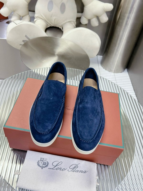 2024 Unisex Le Parmentier Blue Suede Loafers MJ00270