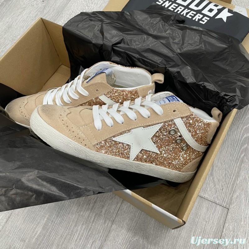 2024 Unisex GGDB Beige White Leather Suede High Top Sneakers MJ00300