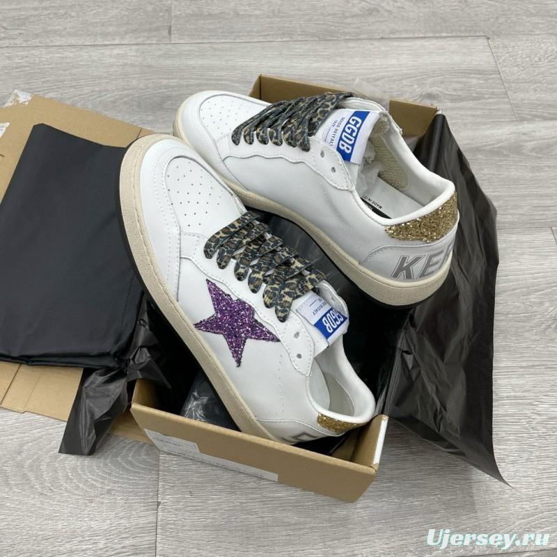 2024 Unisex GGDB White Purple Gold Leather Suede Sneakers MJ00260