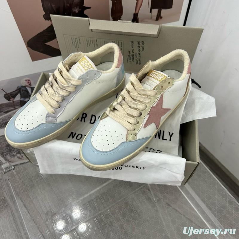 2024 Unisex GGDB White Light Blue Pink Leather Low Top Sneakers MJ00260