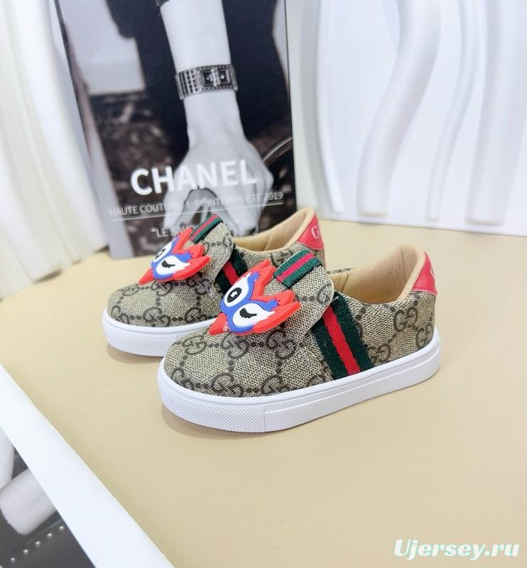 2024 Kids Gucci Brown Red Canvas Slip-On