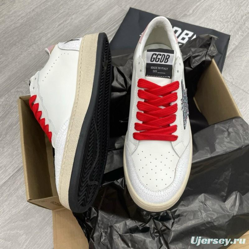 2024 Unisex GGDB White Red Leather Low-Top Sneakers MJ00260