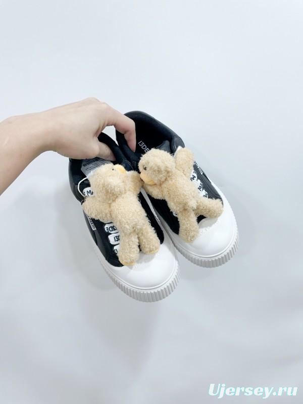 2025 Women 13DE MARZO Black White Leather Casual Sneakers Plush Toy KFY00300