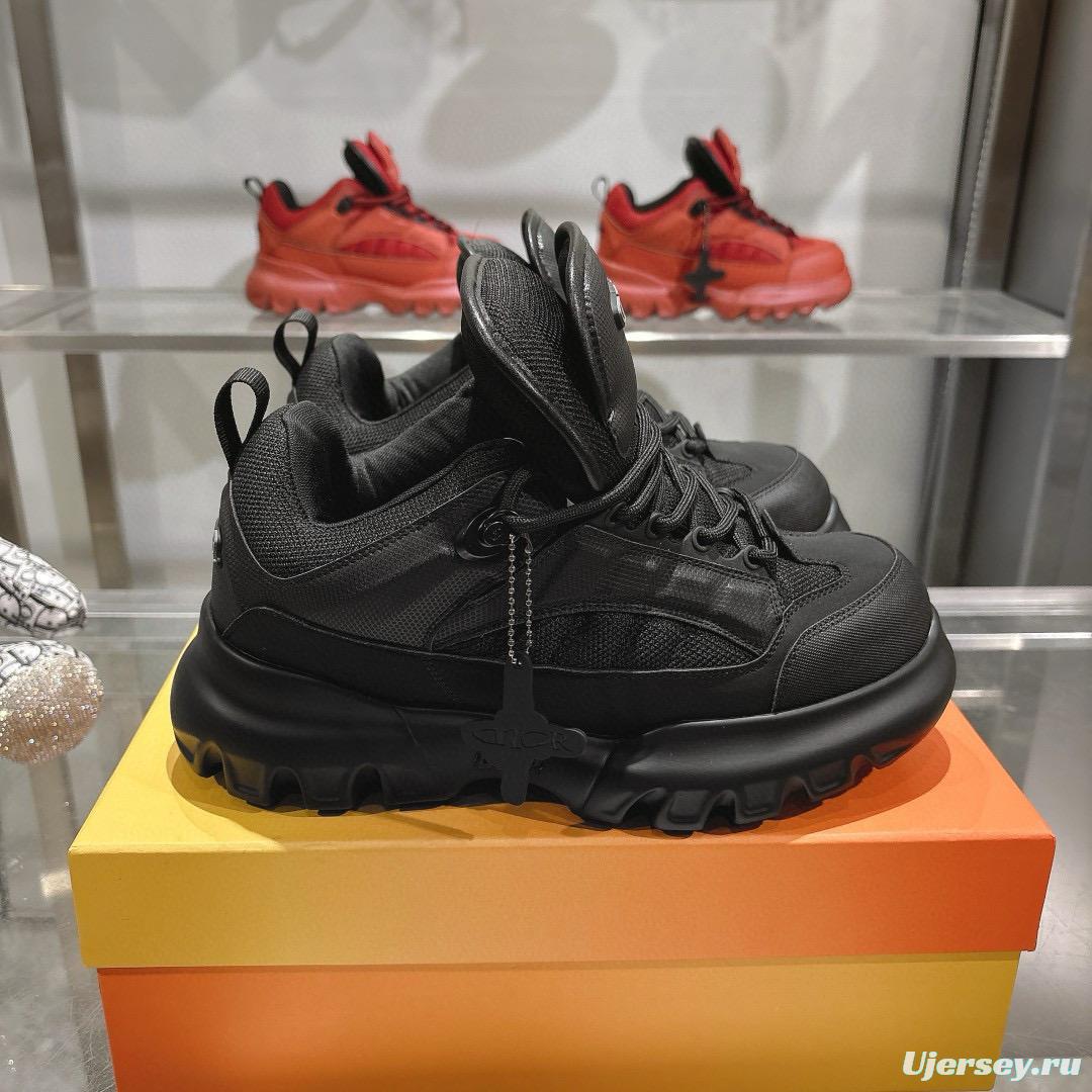 2024 Unisex Dior black fabric leather sneakers