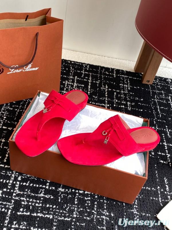 2025 Slippers LP Red Suede Slippers