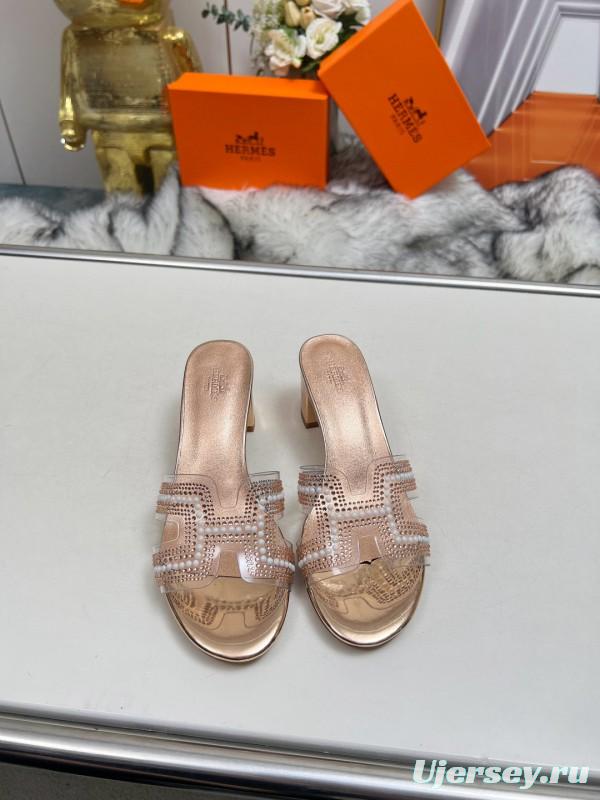 2025 Hermès Beige Leather Slippers MJ00180