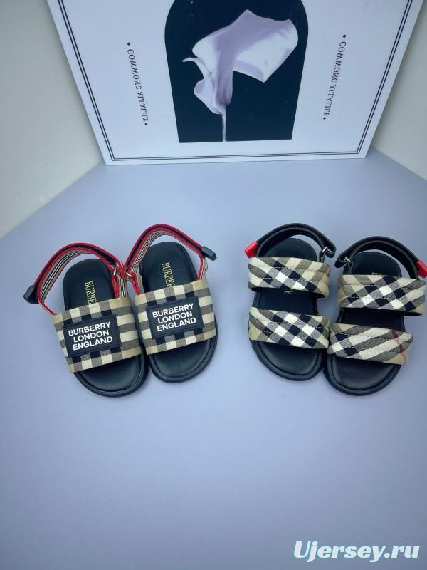 2025 Kids Burberry Beige Black Check Cotton Sandals