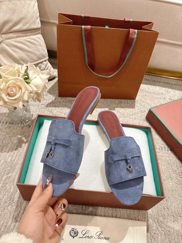 2025 Slippers LP Blue Suede Slippers LY00270