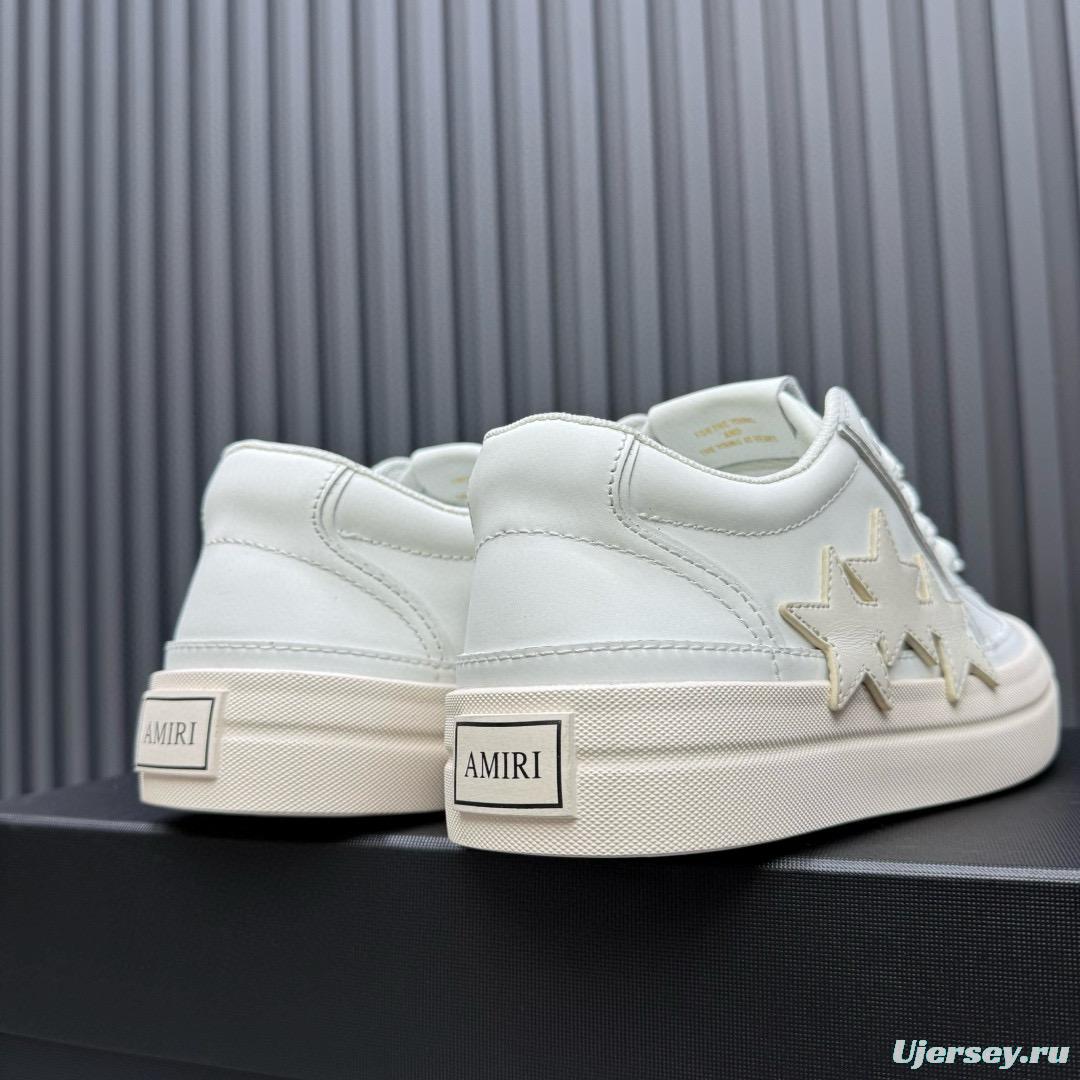 2024 Unisex Amiri White Leather Sneakers MJ00300