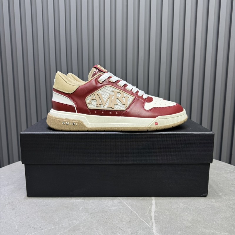 2025 Unisex Amiri Red White Beige Leather Sneakers MJ00360