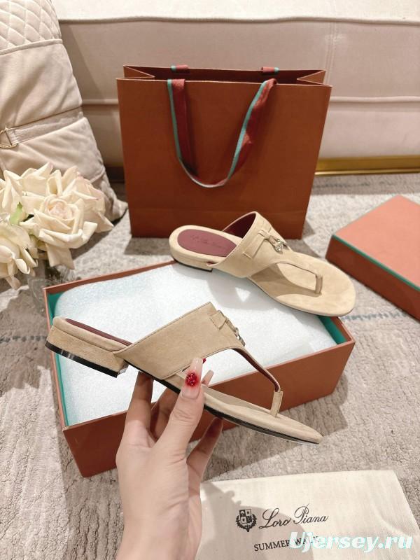 2025 Slippers Le Parmentier Beige Suede Slippers LY00250