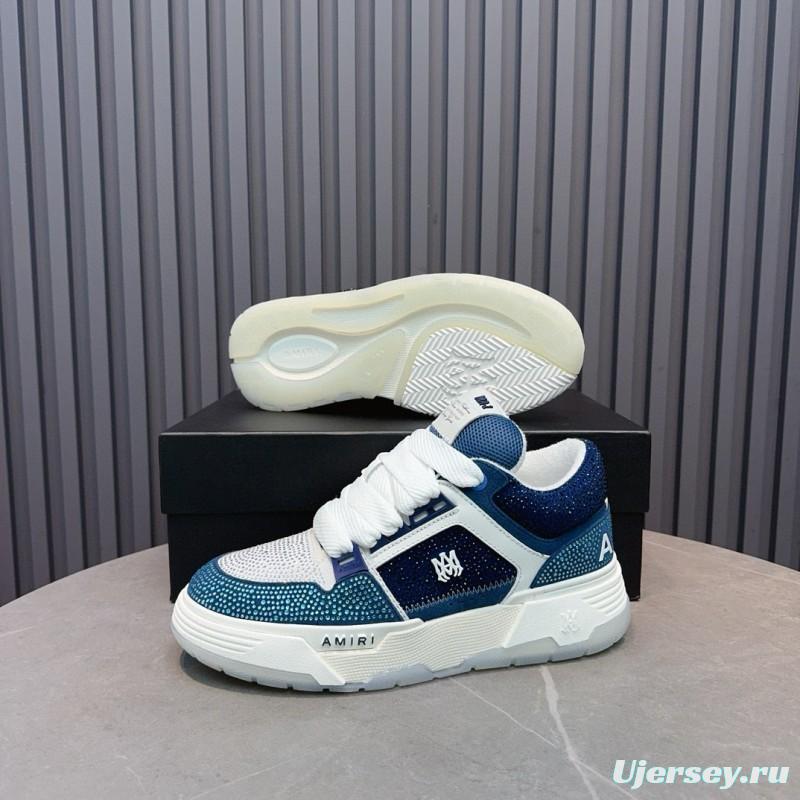 2024 Unisex Amiri Blue White Leather Sneakers MJ00410