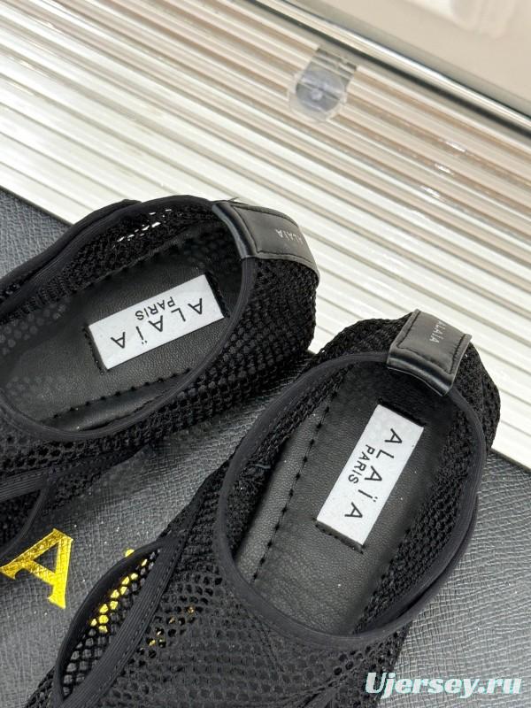 2025 Women AlAIA Black Mesh Casual Shoes