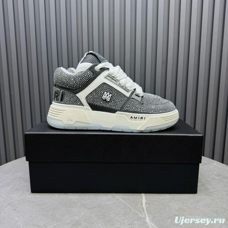 2024 Unisex Amiri Black White Leather Suede Sneaker MJ00410