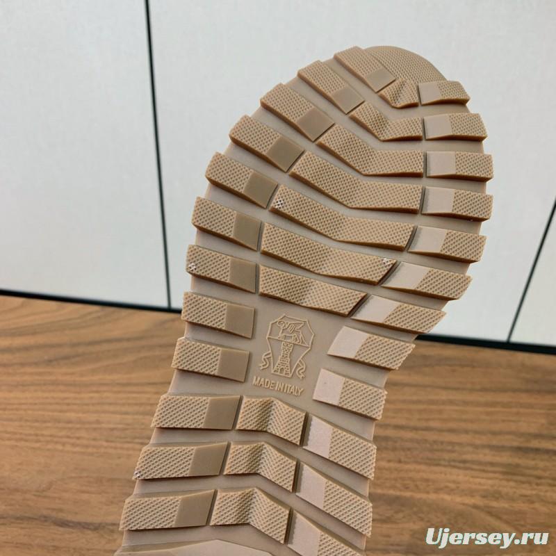 2025 Men Brunello Cucinelli Blue Navy Suede Mesh Casual Sneakers KFY00310