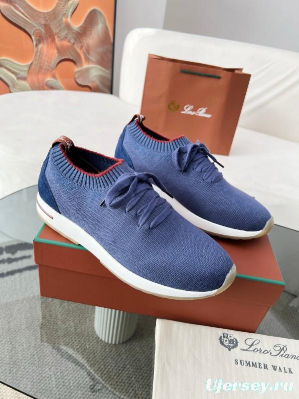2024 Men Le Parmentier Blue Wool Knit Sneakers MJ00330