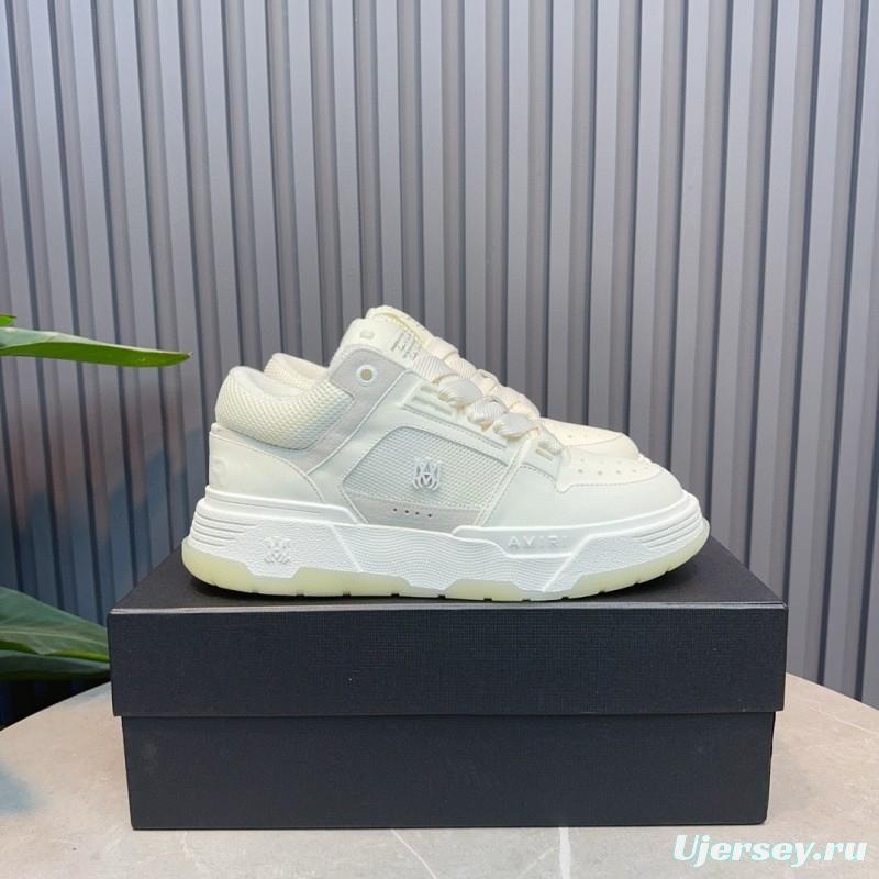 2024 Unisex Amiri White Leather Sneakers MJ00360