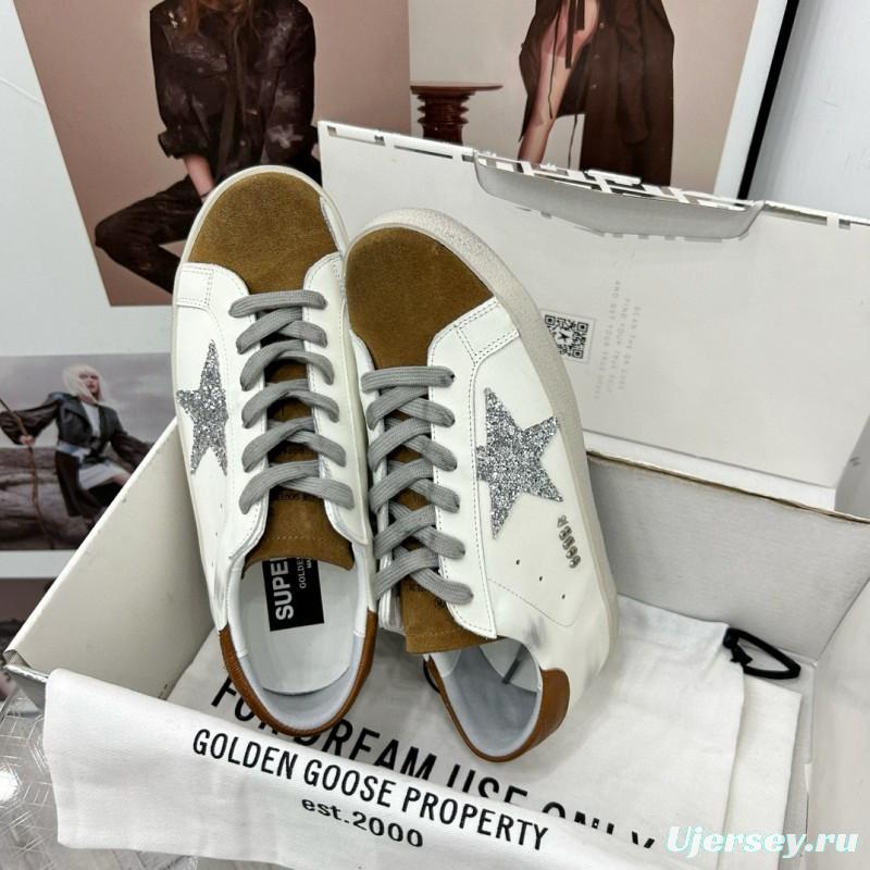 2025 Women GGDB White Silver Leather Sneakers