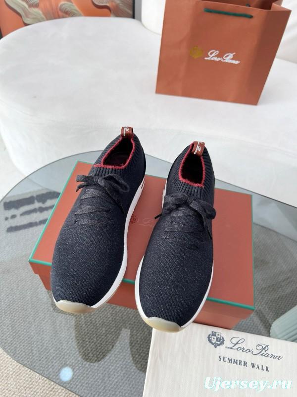 2024 Men Le Parmentier Black Wool Knit Sneakers MJ00330