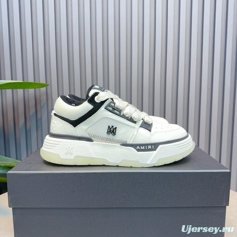 2024 Unisex Amiri White Black Leather Sneakers MJ00360