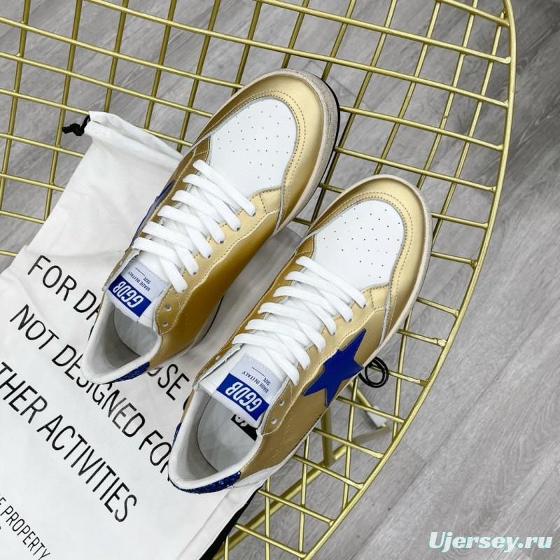 2024 Unisex GGDB Gold Blue White Leather Sneakers MJ00260
