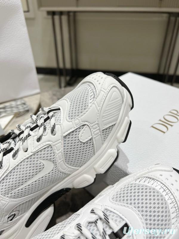 2025 Women Dior White Black Mesh Leather Sneakers KFY00370