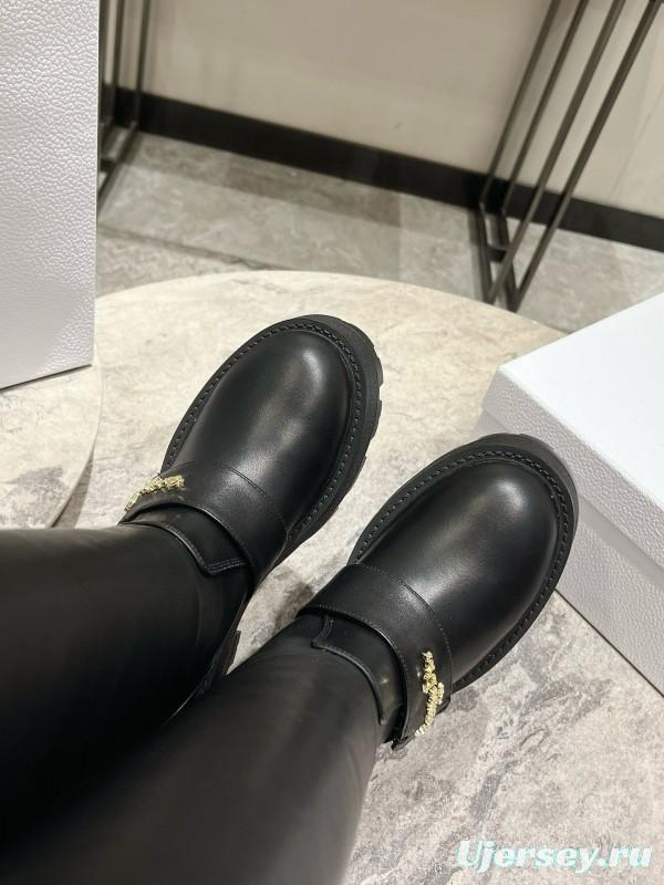 2024 Women Dior Black Leather Boots CJ Serial
