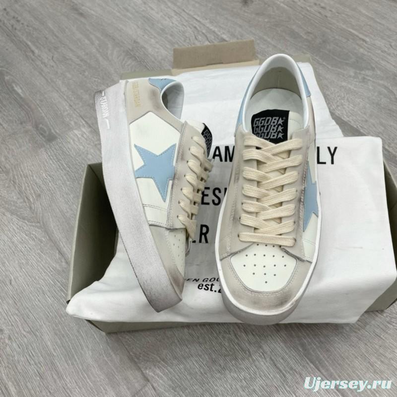 2024 Unisex GGDB White Light Blue Suede Leather Sneakers MJ00260