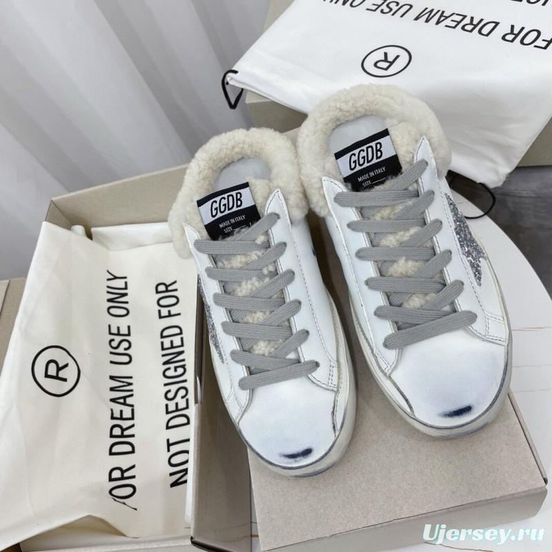 2024 Slippers GGDB White Grey Shearling Slippers MJ00280