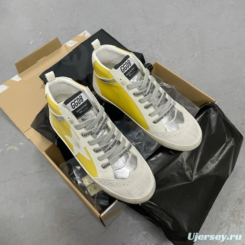 2024 Unisex GGDB Yellow White Leather Suede High Top Sneakers MJ00300