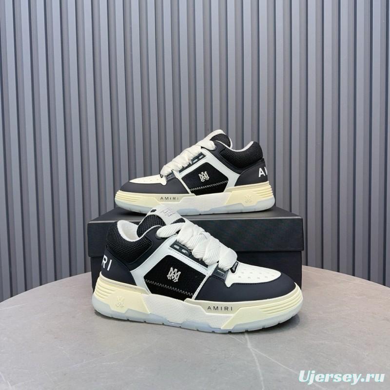 2024 Unisex Amiri Black White Leather Sneakers MJ00360