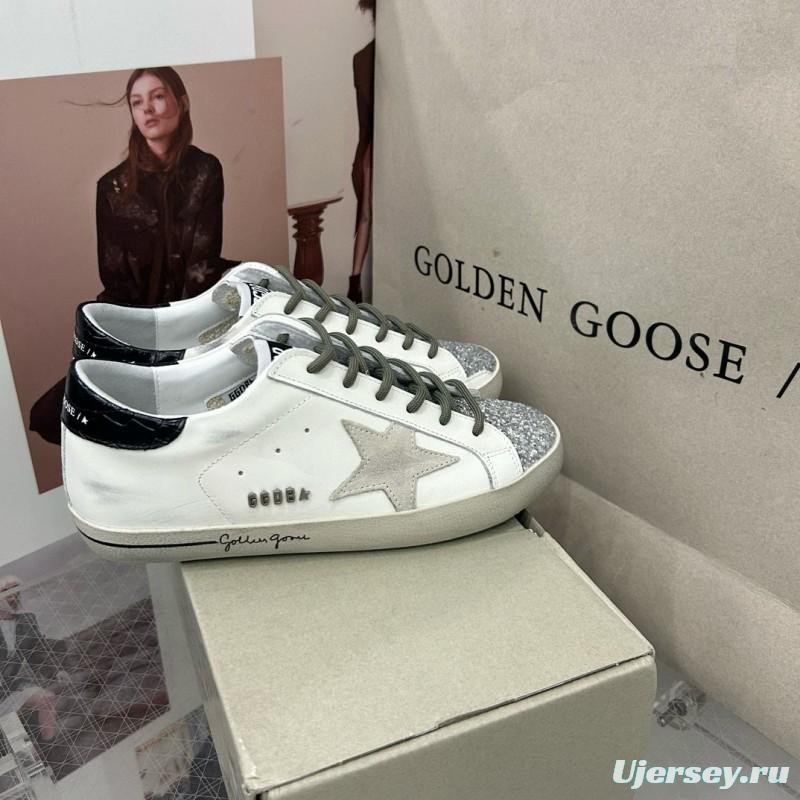 2025 Women GGDB White Silver Leather Sneakers MJ00260