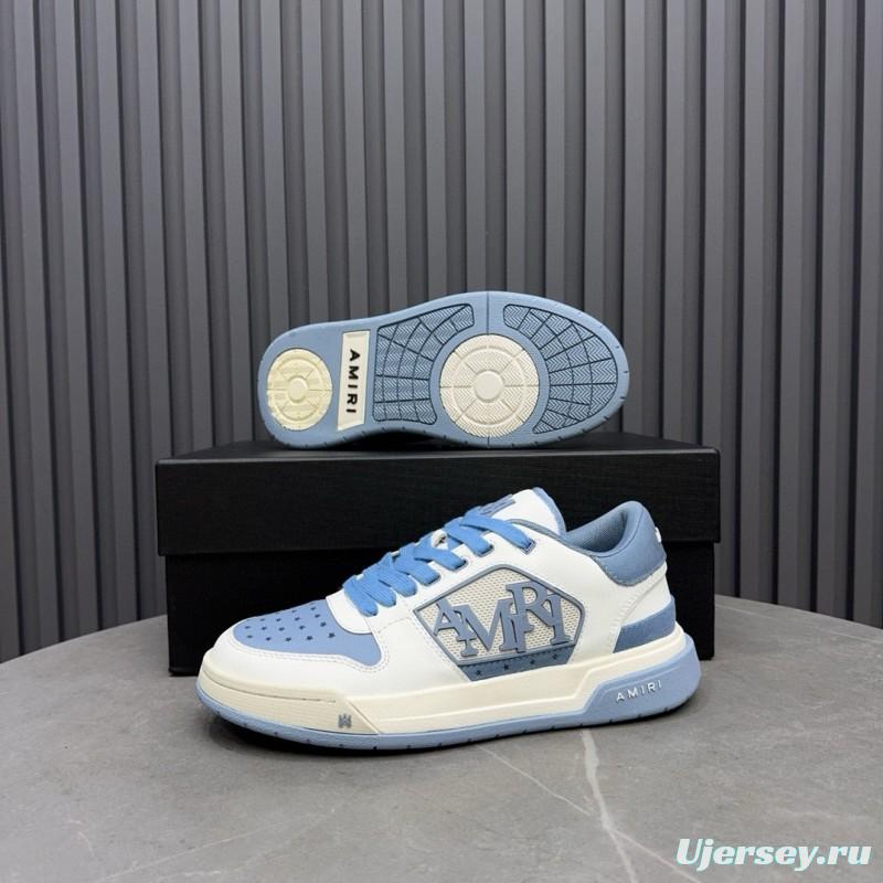 2024 Unisex Amiri Blue White Leather Sneakers MJ00360