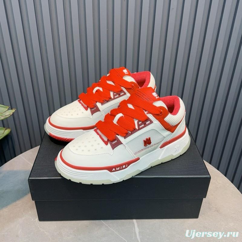 2024 Unisex Amiri White Red Leather Sneakers MJ00360