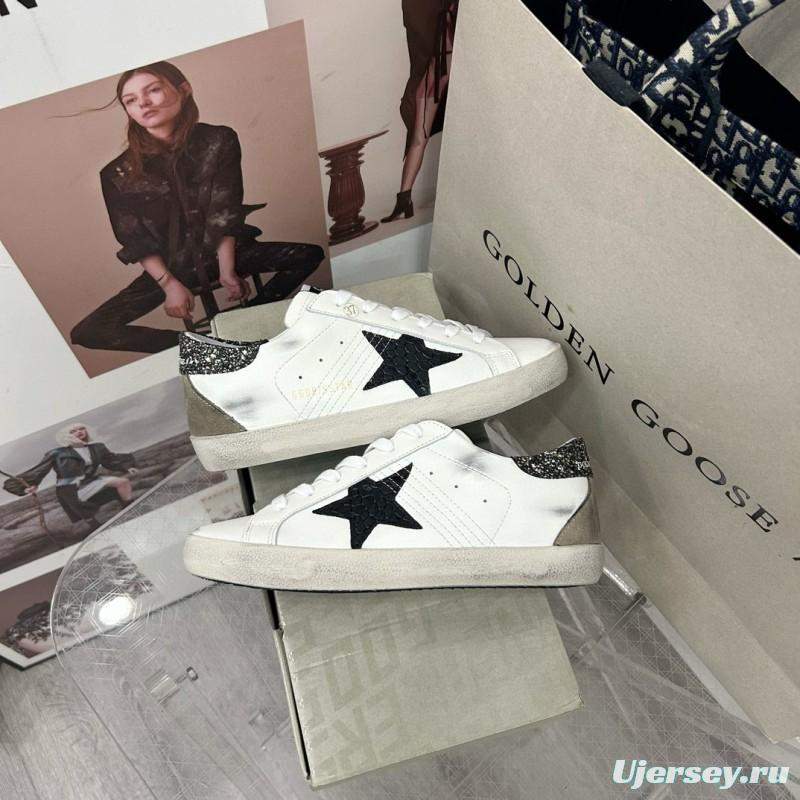 2025 Women GGDB White Black Suede Leather Sneakers MJ00260