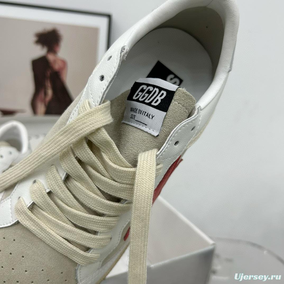 2024 Unisex GGDB White Beige Red Suede Leather Low-Top Sneakers MJ00260