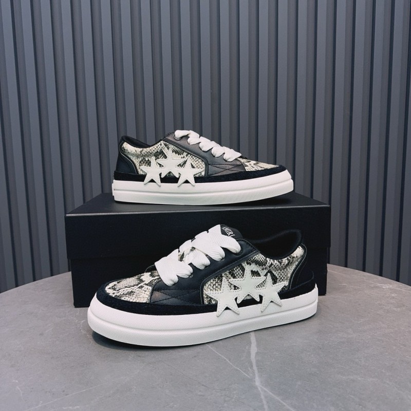 2024 Unisex Amiri Black White Leather Sneaker MJ00300