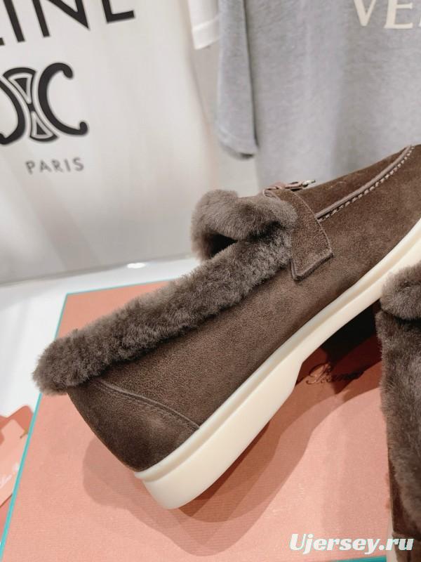 2024 Women Le Parmentier Brown Suede Shearling Loafer MJ00310