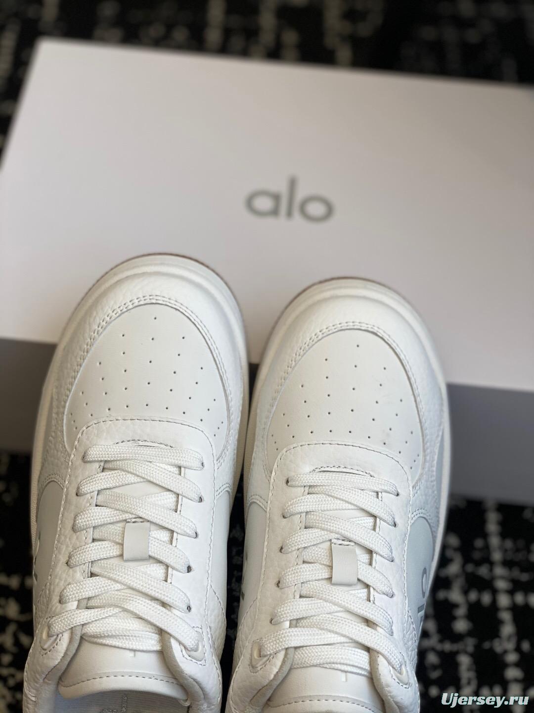 2025 Women Alo White Leather Casual Sneakers KFY00280