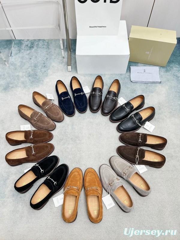 2024 Men Brunello Cucinelli Black Leather Loafers