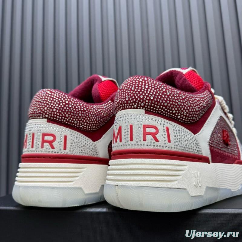 2024 Unisex Amiri Red White Leather Mesh Sneakers MJ00410