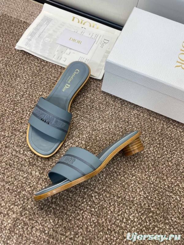 2025 Slippers Dior Gray Fabric Slippers