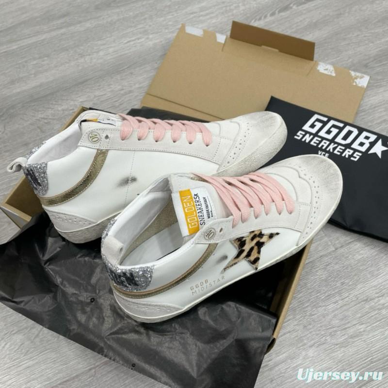 2024 Unisex GGDB White Pink Leather Suede High Top Sneakers MJ00300