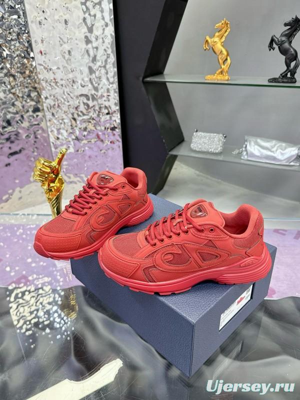 2024 Unisex Dior Red Mesh Technology Fabric B30 Sneakers Collaboration MJ00330