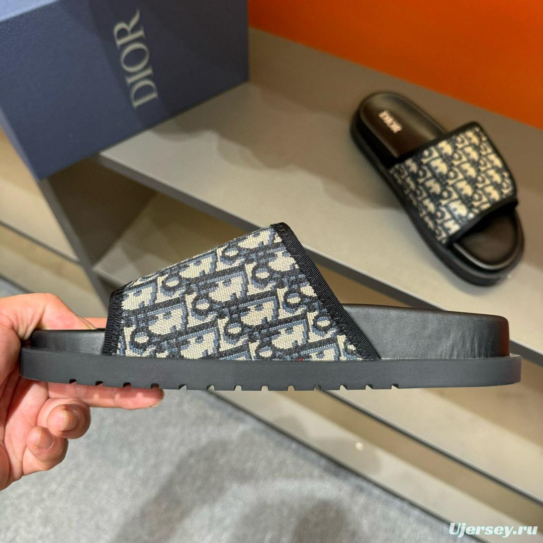 2024 Slippers Dior Black Canvas Slippers MJ00180