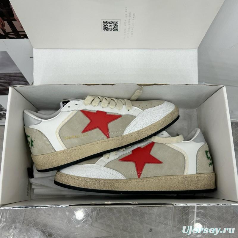 2024 Unisex GGDB White Beige Red Suede Leather Low-Top Sneakers MJ00260