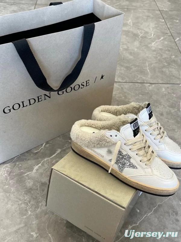 2024 GGDB white silver leather shearling sneakers MJ00280
