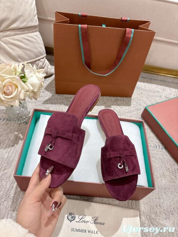 2025 Slippers LP Bloodred Suede Slippers