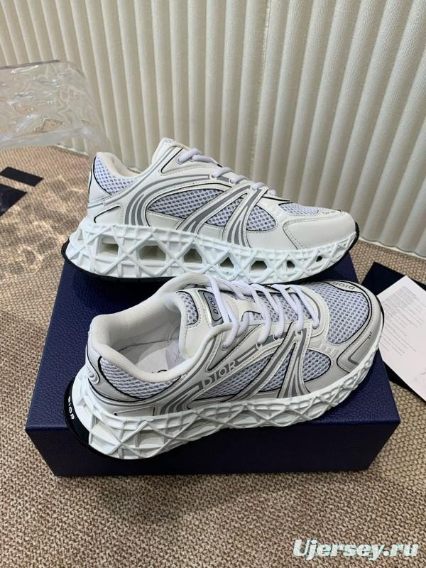 2024 Unisex Dior Beige Grey White Leather Mesh Sneakers MJ00400