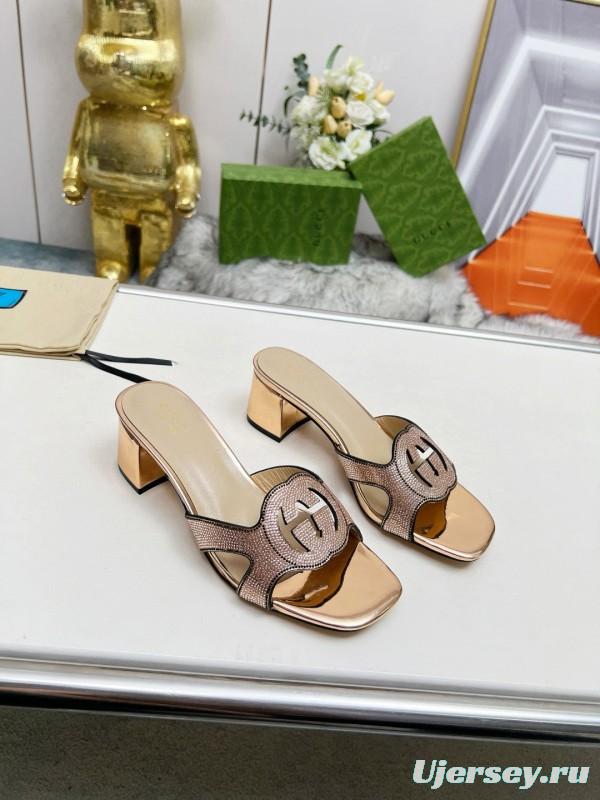 2025 Gucci Beige Leather Slippers MJ00190